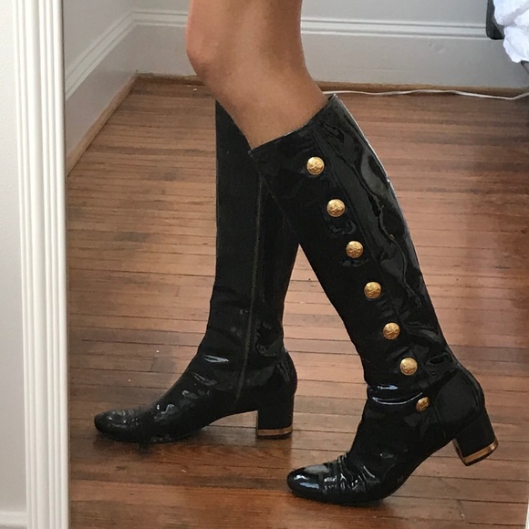 tory burch patent leather boots